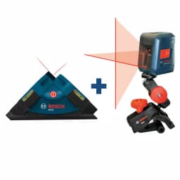 Bosch Tile Laser Square Level and GLL 2 Cross Line Laser Combo with Clamping Mount thumbnail 1
