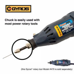 Gyros Mini Keyless Adaptor Chuck, 1/8 in. Shank, 0 to 0.039 in. Capacity for Drill Bits #60-#80 thumbnail 5