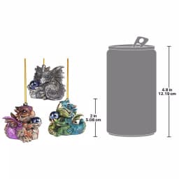 Design Toscano Three Dragon Virtues Gothic Holiday Ornament Set, 3-Piece thumbnail 7