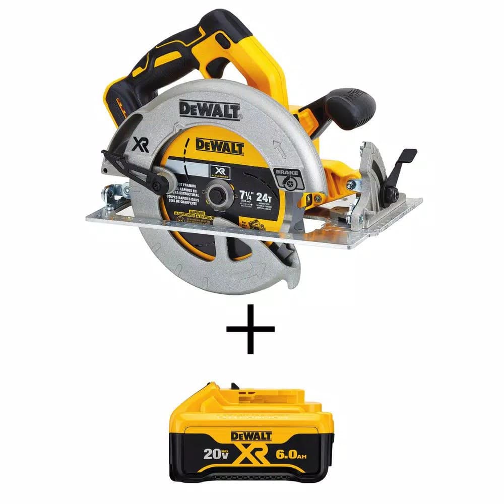 DEWALT 20V MAX XR Brushless 7-1/4 in. Cordless Circular Saw with 6.0 Ah Battery