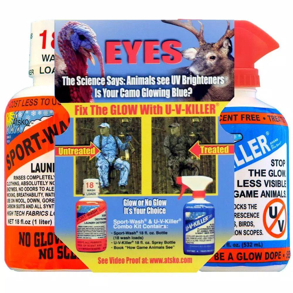 Atsko UV Killer and Sport Wash Combo Pack - Camouflage Scent Masking & UV Protection Kit