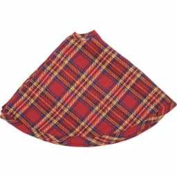 VHC Brands 21 in. Galway Barn Red Rustic Plaid Christmas Mini Tree Skirt thumbnail 2