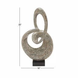 LITTON LANE Abstract Polystone Loop Sculpture with Mother of Pearl Capiz Shell Inlay thumbnail 7