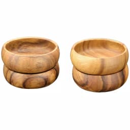 Acaciaware 4-Piece Handcrafted Acacia Wood Round Dip and Nut Bowl Set, 4 in. thumbnail 1