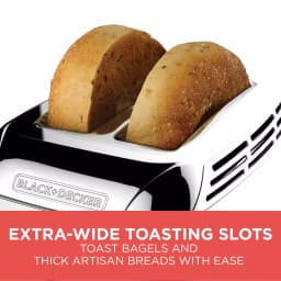 BLACK+DECKER Rapid Toast 2-Slice Stainless Steel Wide Slot Toaster, 1200W thumbnail 6
