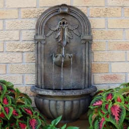 Sunnydaze Decor Florence Resin Florentine Stone Finish Solar Outdoor Wall Fountain thumbnail 6