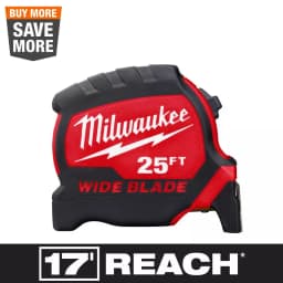 Milwaukee 25 ft. Wide Blade Tape Measure with 17 ft. Reach thumbnail 1