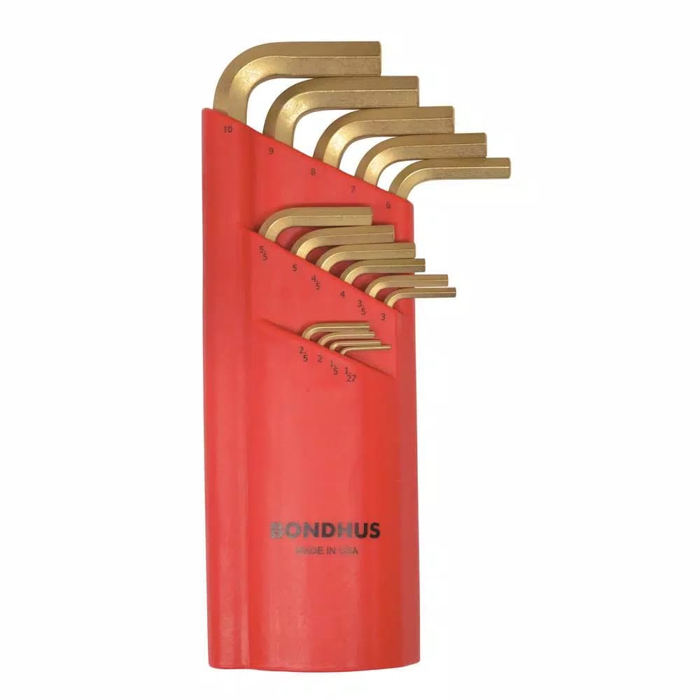 Bondhus Metric Hex End Long Arm L-Wrench Set with GoldGuard Finish, 15-Piece