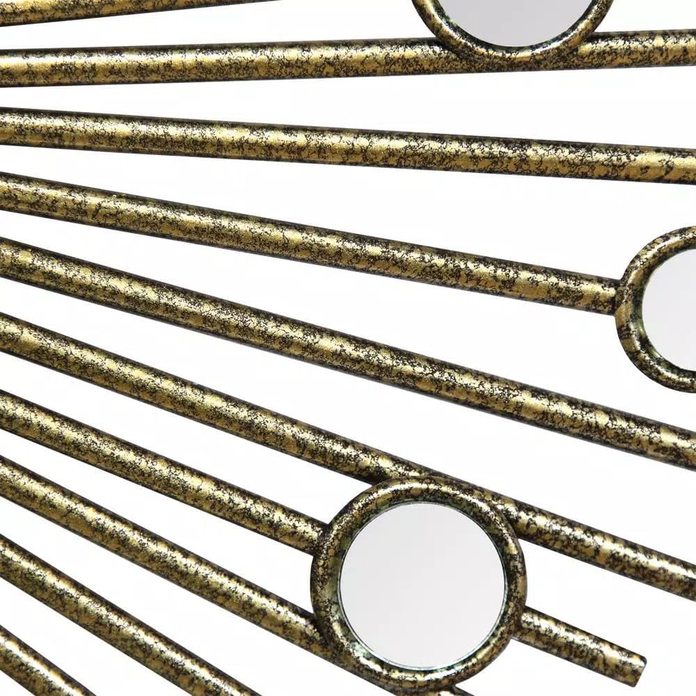 Stratton Home Decor Penelope Round Bronze Metal Accent Mirror, 35 in. W x 34 in. H