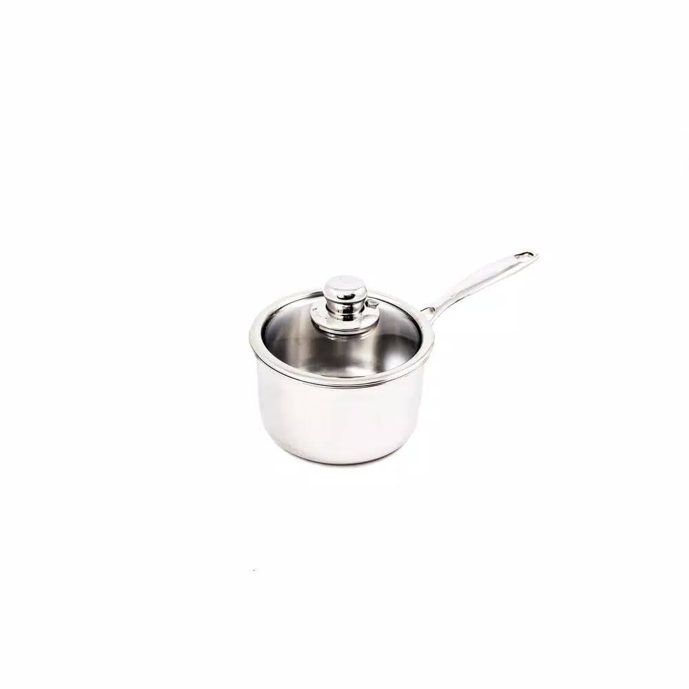 Swiss Diamond Premium Clad 2.1 Qt. Stainless Steel Saucepan with Glass Lid