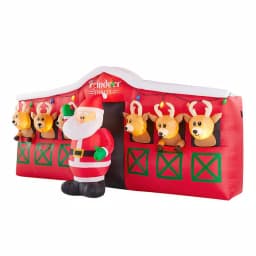 Home Accents Holiday 9 ft LED Inflatable Santa's Stable with Reindeer Holiday Decor thumbnail 3
