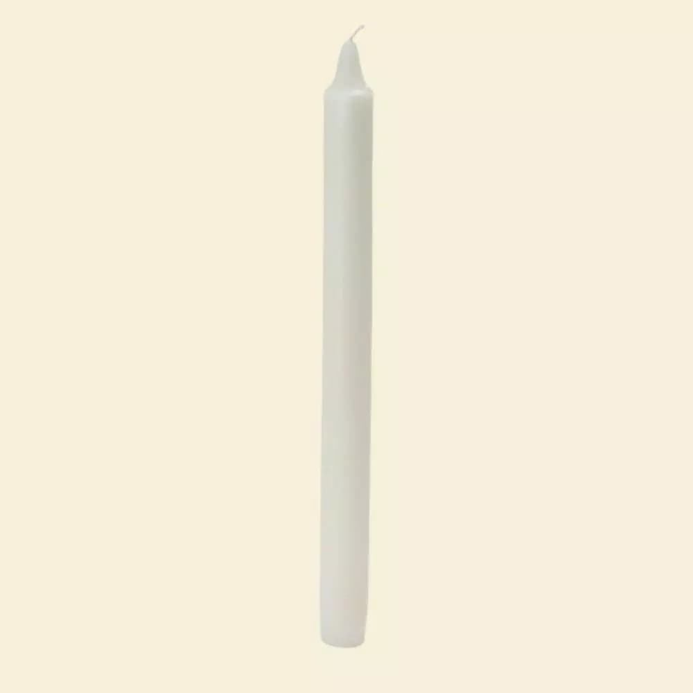 Zest Candle 10 in. White Straight Taper Candles, 12-Set