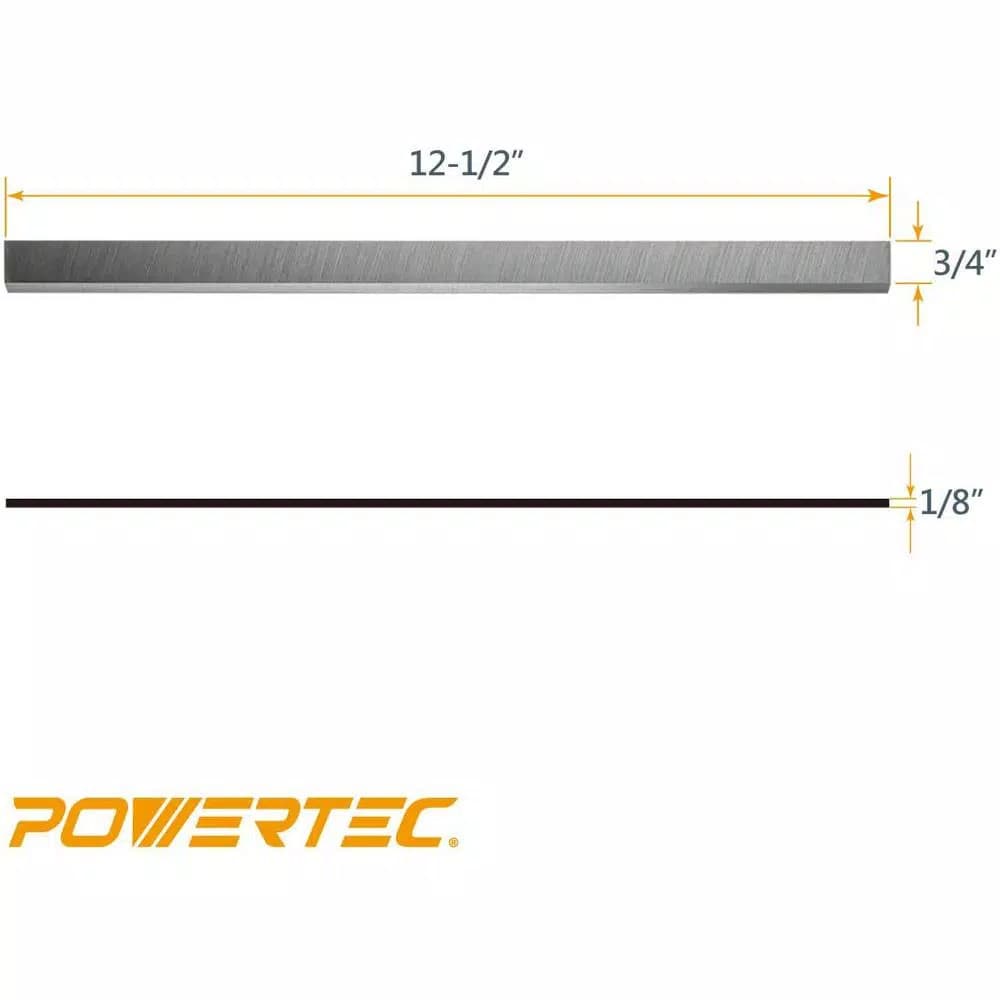 POWERTEC 12-1/2 in. High-Speed Steel Planer Knives, Set of 2