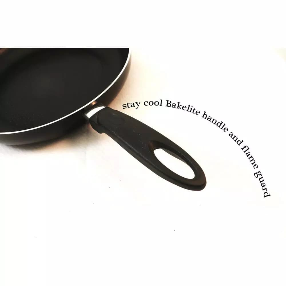 ExcelSteel Professional 12 in. Aluminum Nonstick Frying Pan with Induction Base, Black