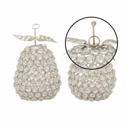 LITTON LANE 7 in. Silver Metal and Acrylic Rhinestone Apple and Pear Decor Set of 2 thumbnail 3