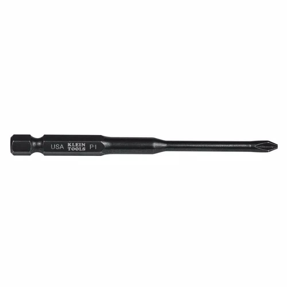 Klein Tools #1 Phillips 3-1/2 in. Steel Power Driver Bits, 5-Pack