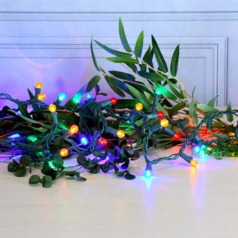 LUMABASE 70-Light Multi-Color LED Globe String Lights, Weather Resistant, 14.58 ft