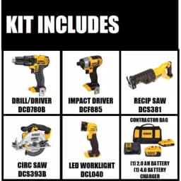 DEWALT 20V MAX Cordless 4-Tool Combo Kit with (2) Batteries and Charger thumbnail 2
