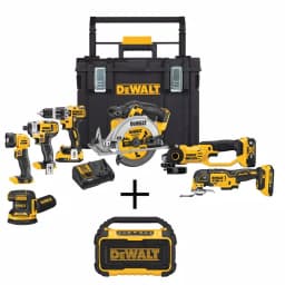 DEWALT 20V MAX Cordless 7-Tool Combo Kit with ToughSystem Case, 3 Batteries & Bluetooth Speaker thumbnail 1