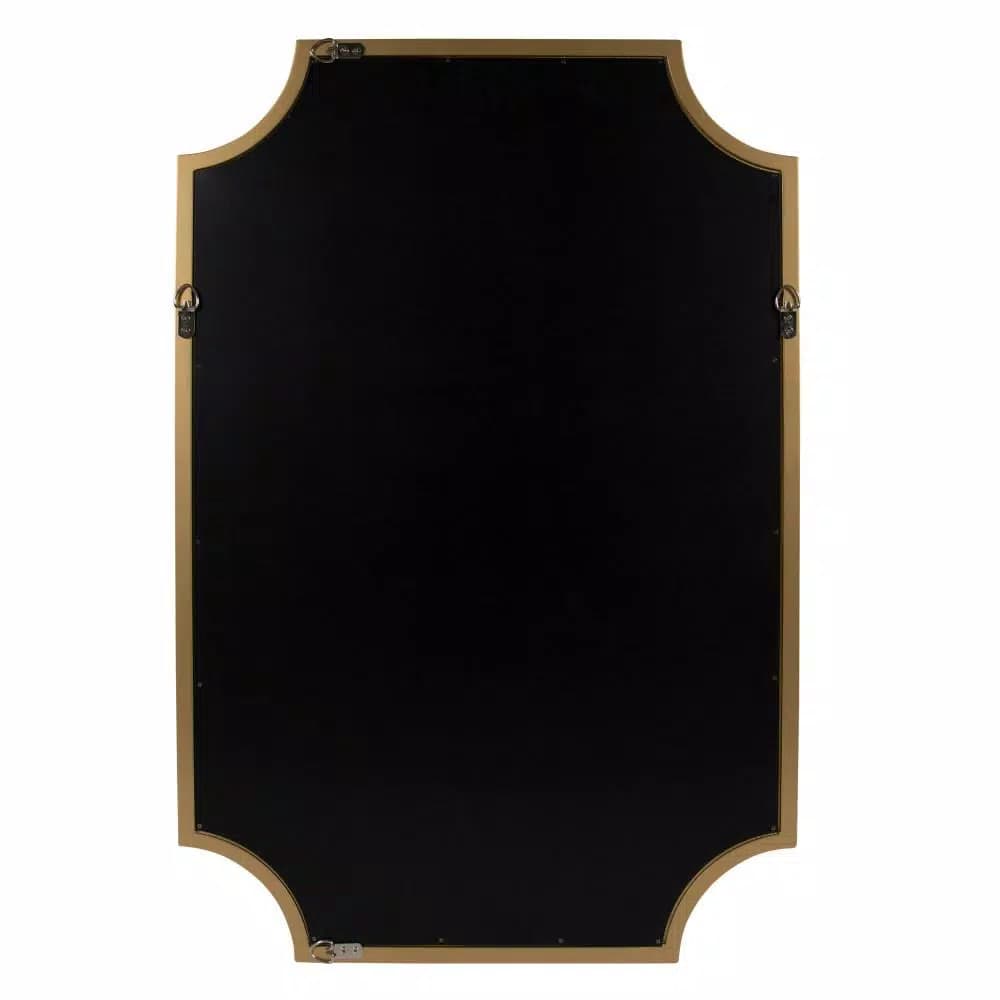 Kate and Laurel Hogan Scallop Corner Accent Mirror, Gold Contemporary Framed Wall Mirror, 24 x 36 in.