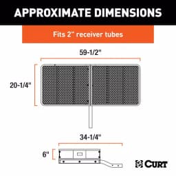 CURT Steel Basket Style Hitch Cargo Carrier, 500 lb. Capacity, 2 in. Receiver thumbnail 3