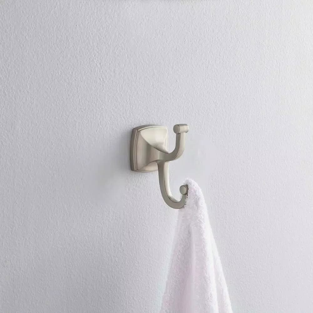 Delta Amaya Double Towel and Robe Hook in Brushed Nickel