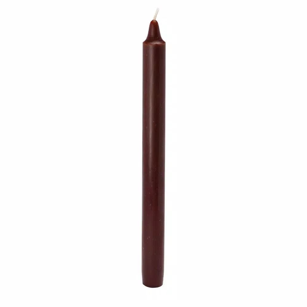 Zest Candle 10 in. Brown Straight Taper Candles, 12-Set