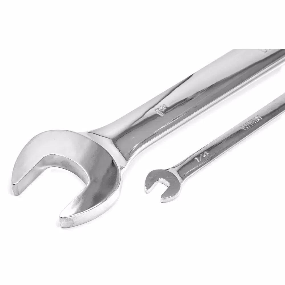 WEN 13-Piece SAE Combination Wrench Set with Storage Rack, Chrome Vanadium Steel