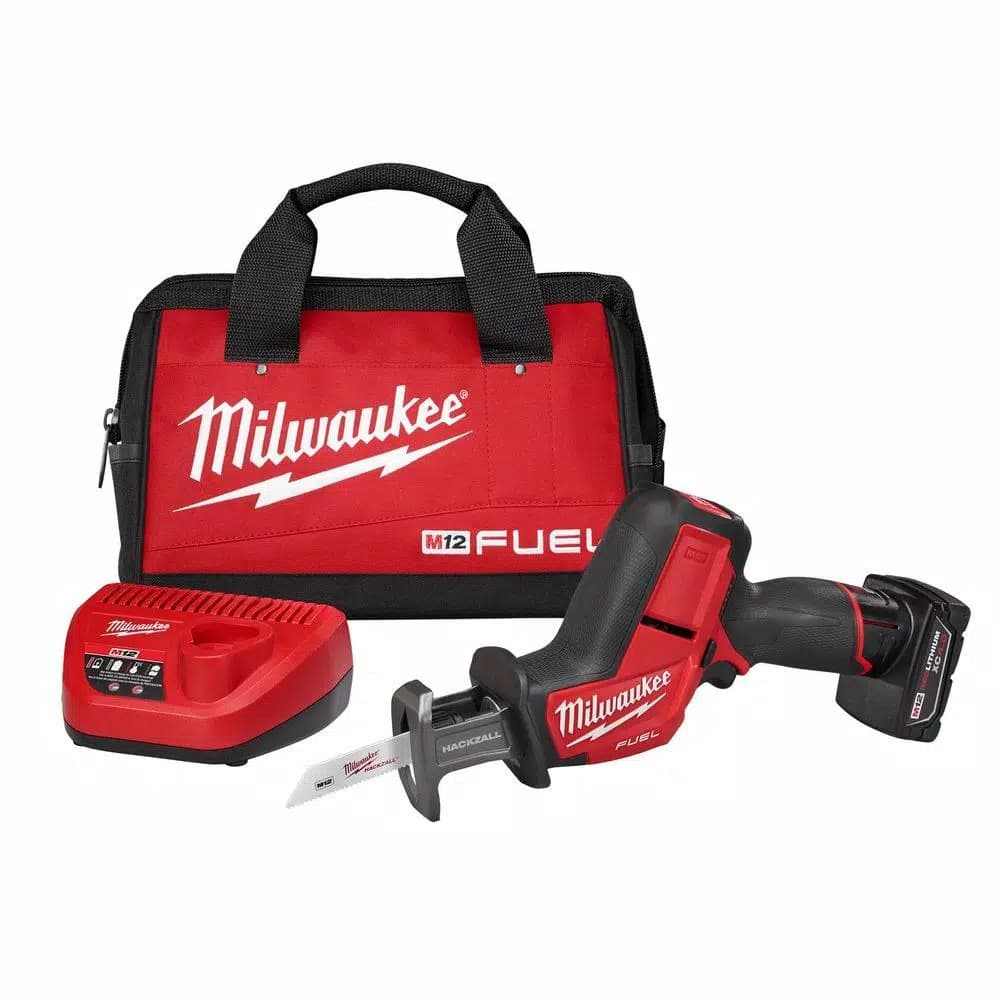 Milwaukee M12 FUEL 12V Brushless Cordless HACKZALL Reciprocating Saw & Right Angle Drill Kit