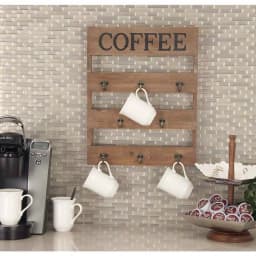 LITTON LANE Traditional Coffee Wood and Metal Wall Hook Sign, 15 x 19 in. thumbnail 1