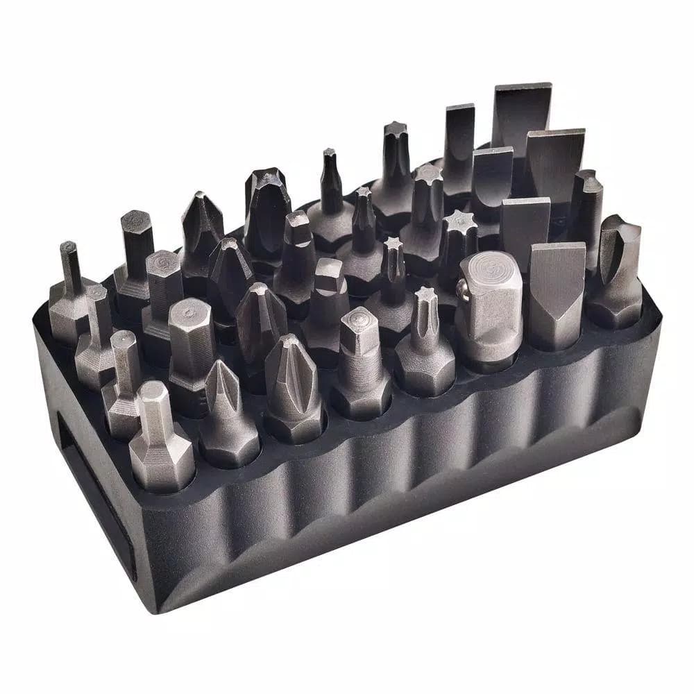 Klein Tools 32-Piece Standard Tip Bit Set with PVC Storage Block