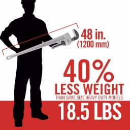 RIDGID 848 48 in. Aluminum Straight Pipe Wrench thumbnail 6