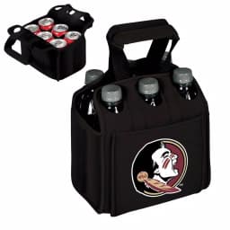 Picnic Time Florida State University Seminoles 6-Bottle Insulated Neoprene Beverage Carrier - Black thumbnail 2
