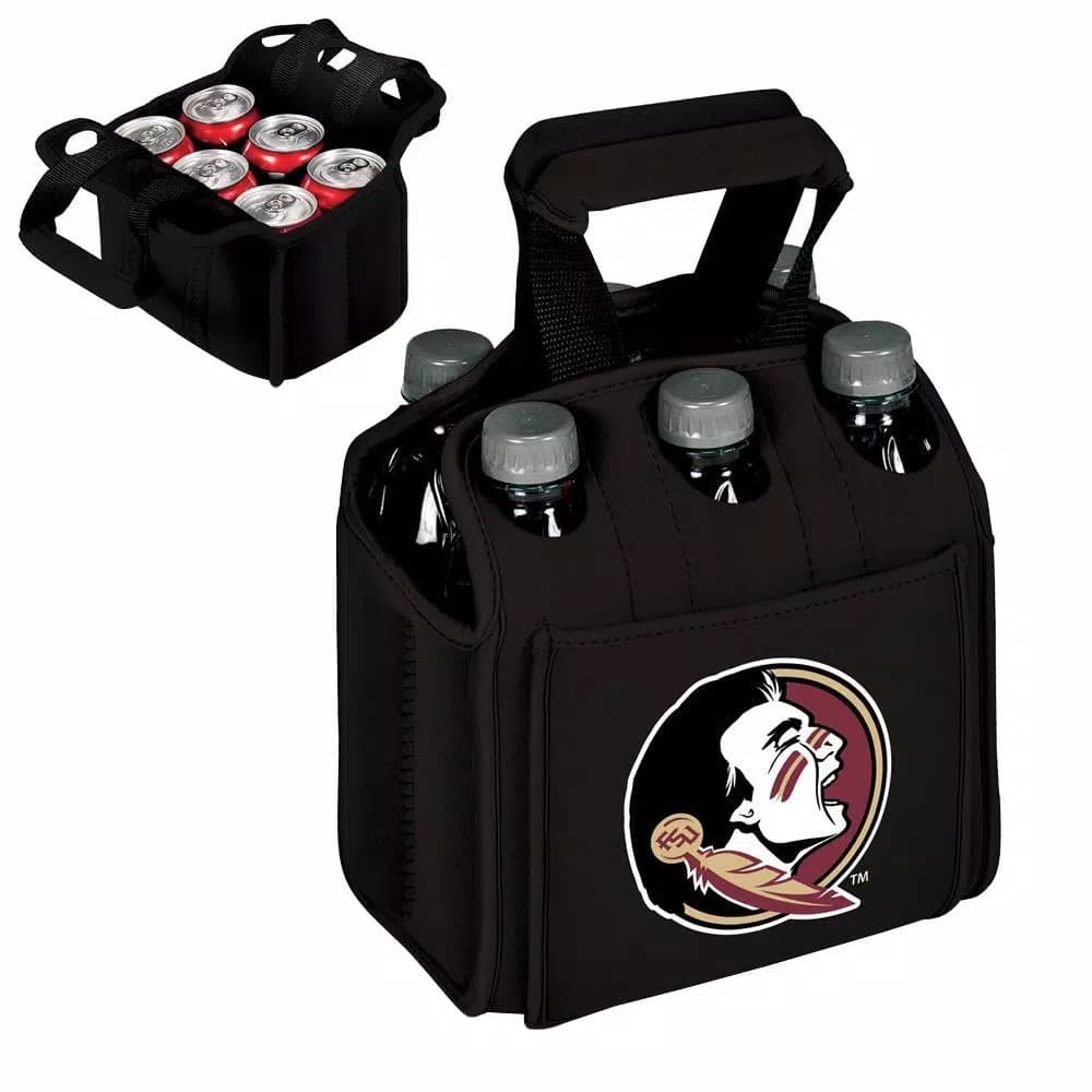 Picnic Time Florida State University Seminoles 6-Bottle Insulated Neoprene Beverage Carrier - Black