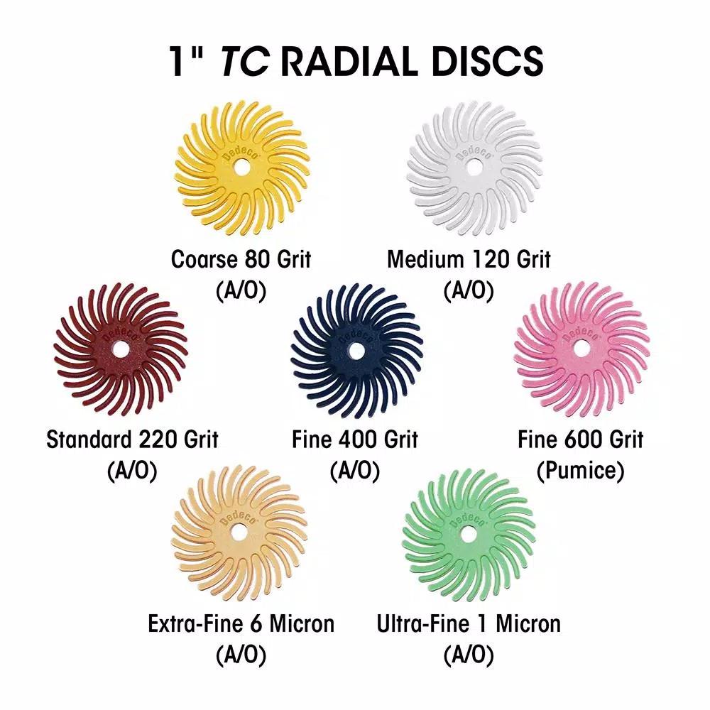 Dedeco Sunburst 7/8 in. Knife-Edge Radial Discs, 600-Grit Pumice, 12-Pack