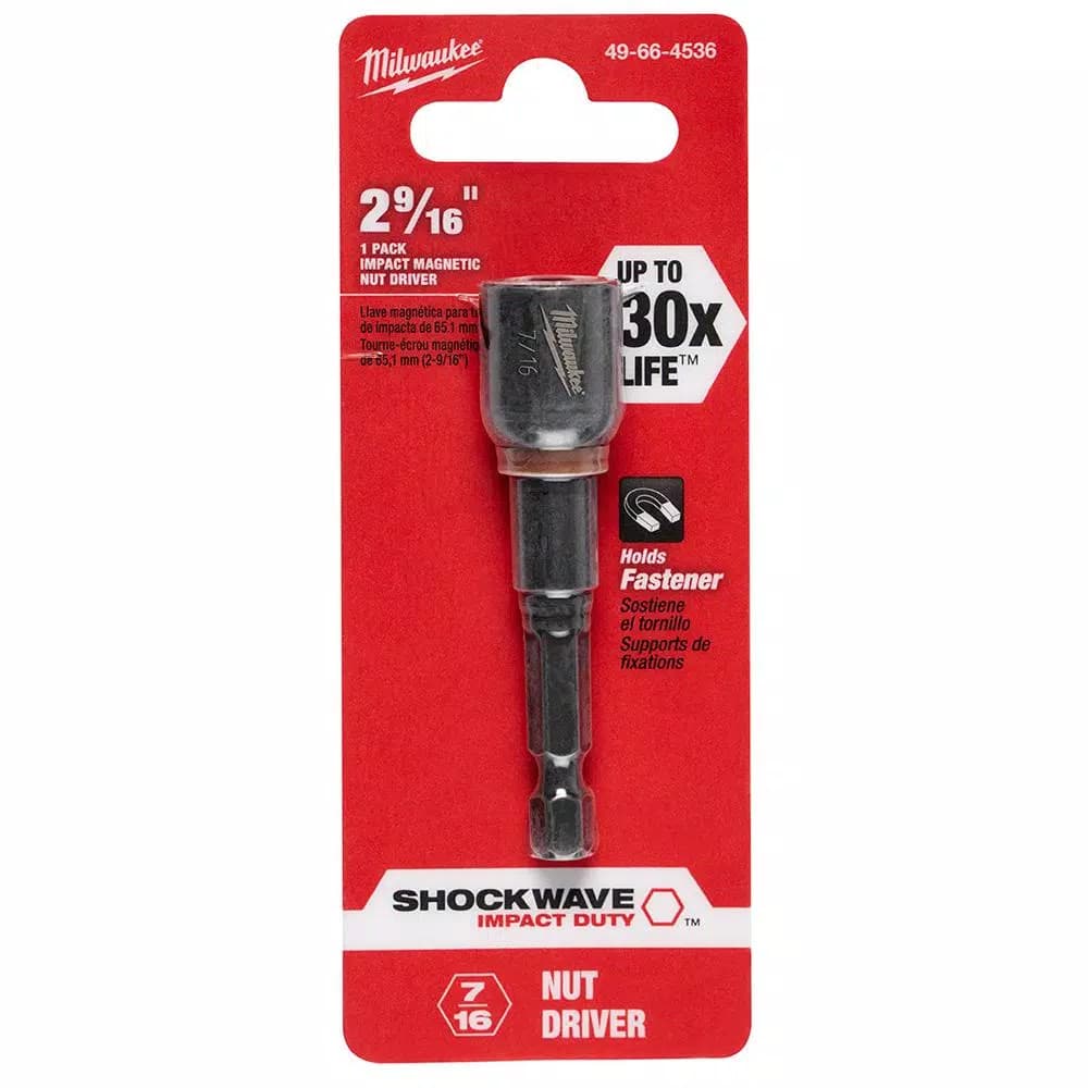 Milwaukee SHOCKWAVE 7/16 in. x 2-9/16 in. Impact Duty Magnetic Nut Driver