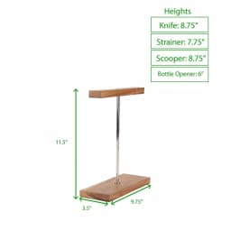 Mind Reader 4-Piece Galvanized Steel Barware Set with Magnetic Bamboo Stand thumbnail 7