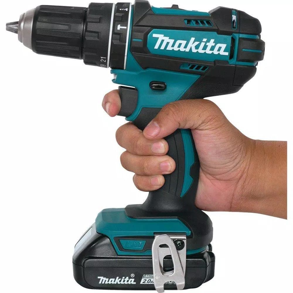 Makita 18V LXT Cordless 1/2 in. Compact Hammer Driver Drill Kit with Two 2.0 Ah Batteries, Charger, and Case