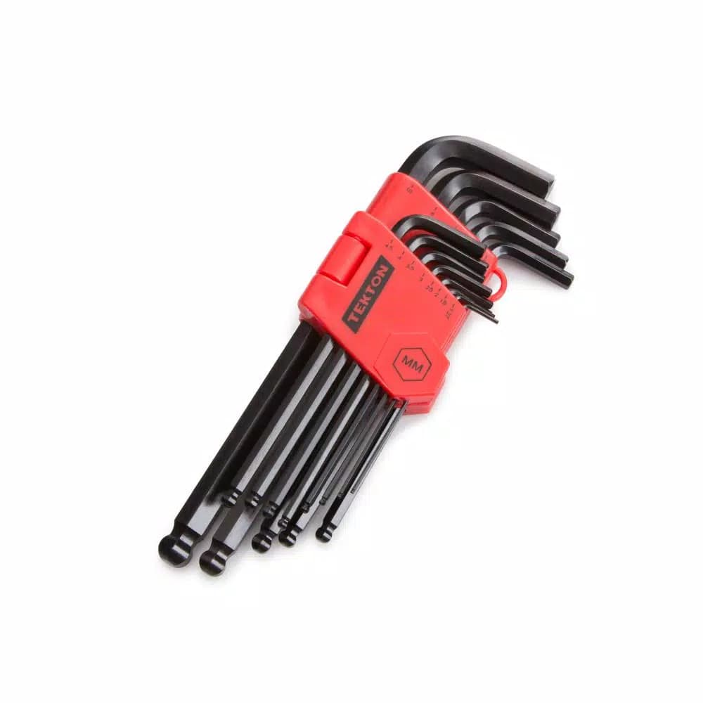 TEKTON 1.27-10 mm Metric Long Arm Ball End Hex Key Wrench Set, 13-Piece