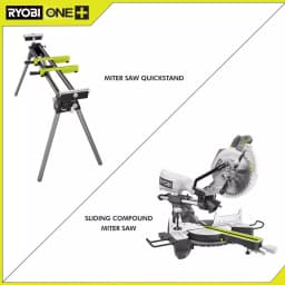 RYOBI 15 Amp 10 in. Sliding Compound Miter Saw with Universal Quickstand Kit thumbnail 2