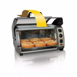Hamilton Beach Easy Reach 1400W 6-Slice Convection Toaster Oven with Roll-Top Door, Gray thumbnail 3