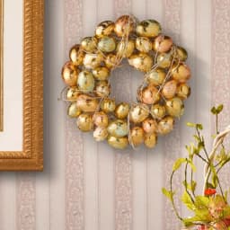 Unbranded 12 in. Gold and Pearl Egg Wreath with Woven Branch and Vine Accents thumbnail 4