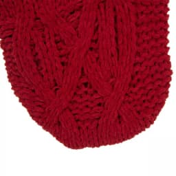Glitzhome 22 in. Red Knitted Chenille Polyester Christmas Stocking thumbnail 3