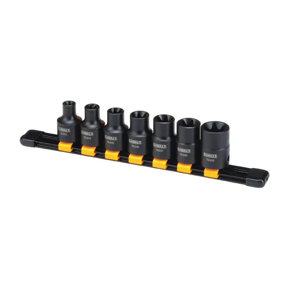 DEWALT 1/2 in. Drive Internal Torx Impact Socket Set, 7-Piece Metric