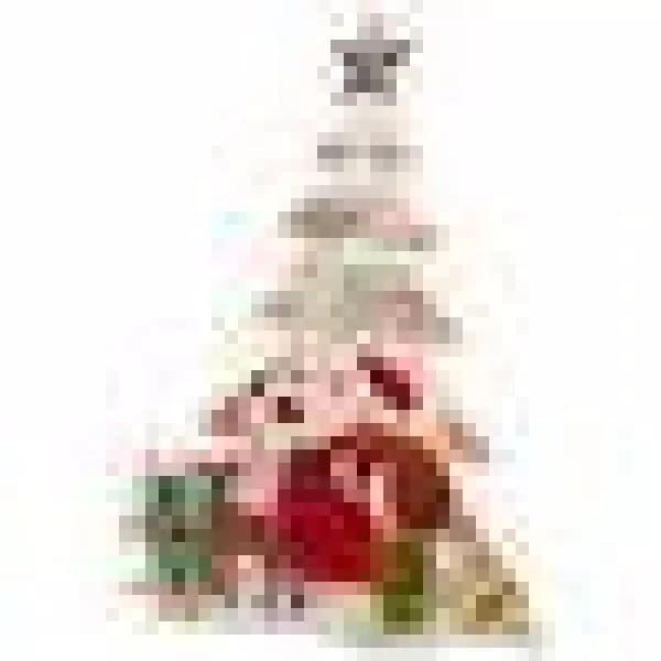 National Tree Company 16 in. Lighted Tree Santa Scene Handcrafted Metal Holiday Decoration