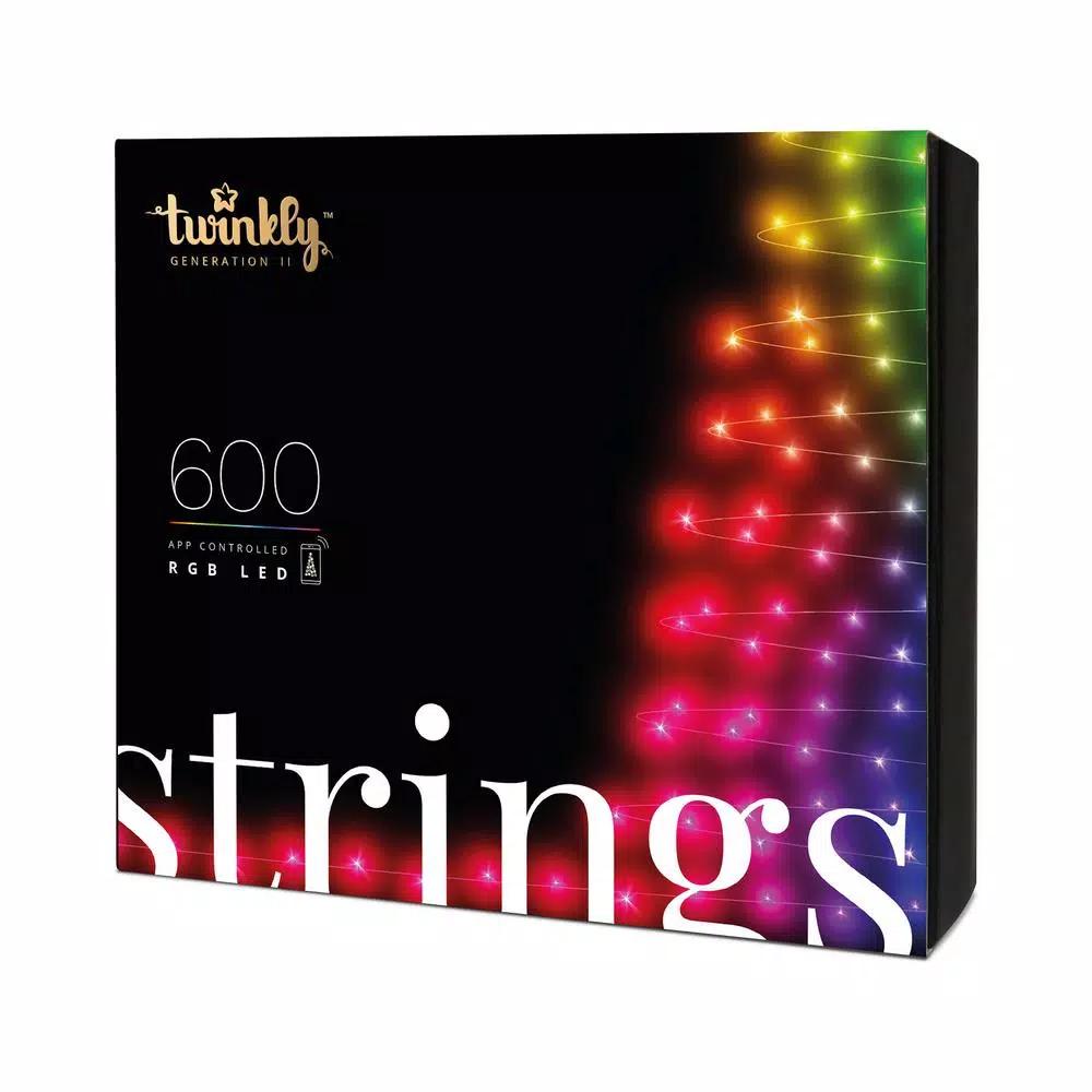 Unbranded Twinkly 600 LED Multi-Color Smart String Lights, 11.5 ft. Bluetooth & Wi-Fi Controlled