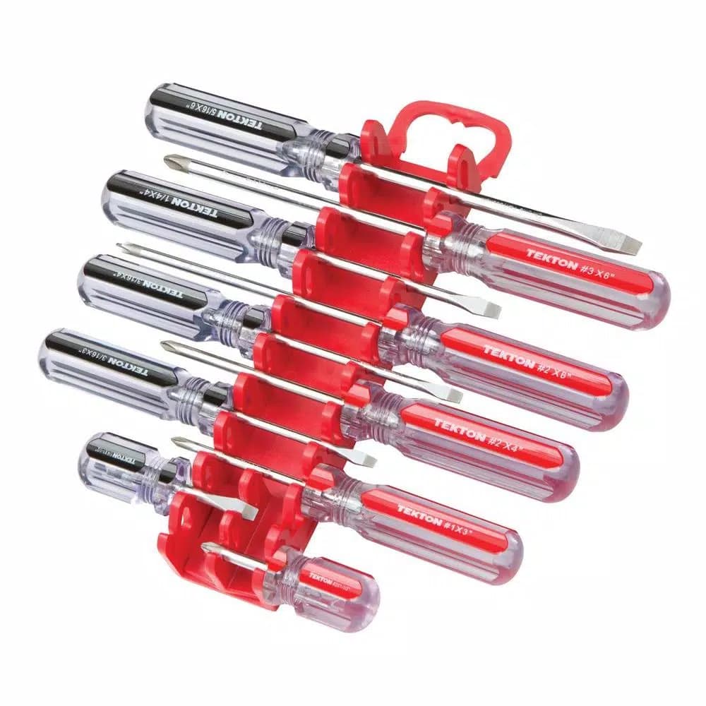 TEKTON 10-Slot Screwdriver Organizer and Holder with Folding Handle