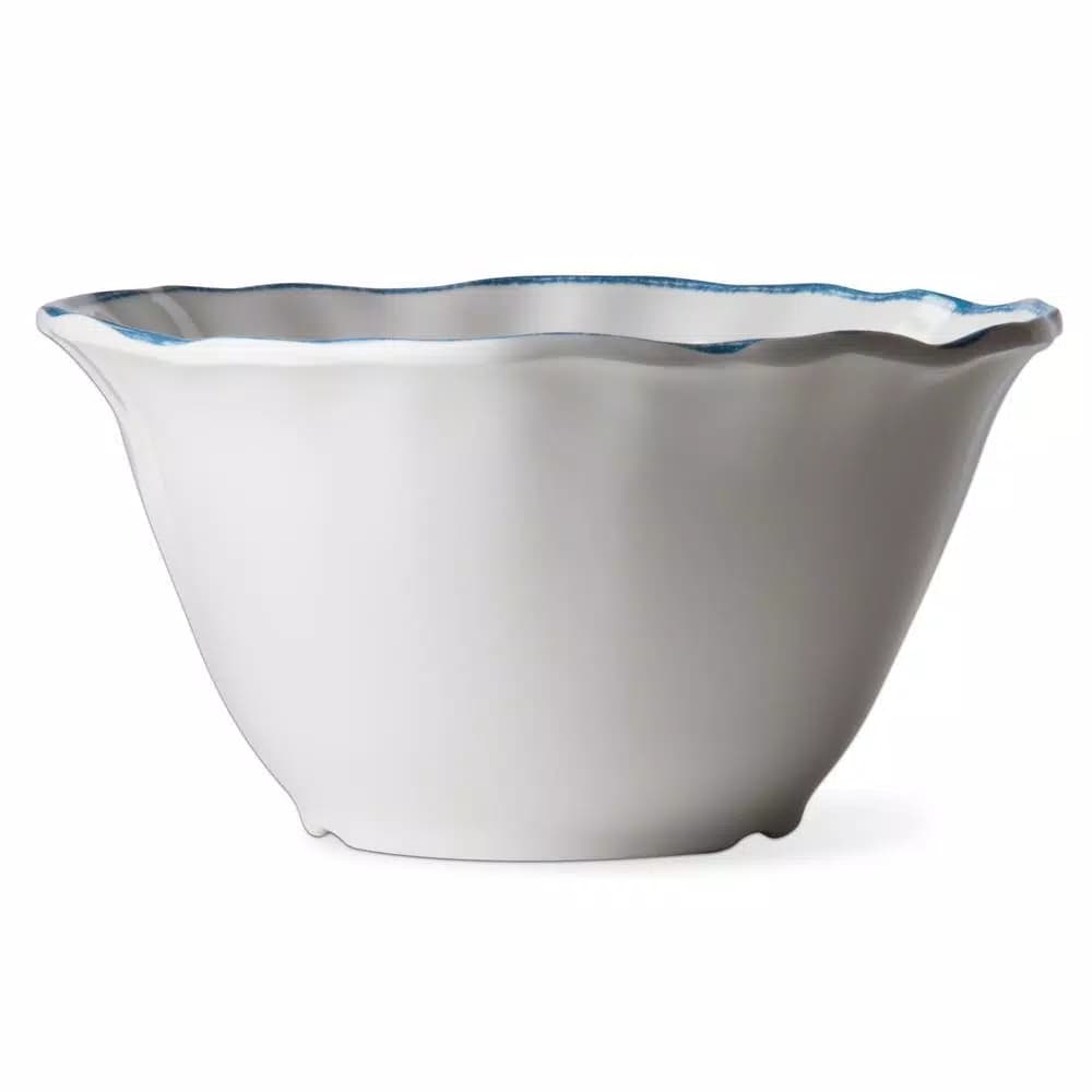 Tag White Melamine Ruffle Rim Serving Bowls, Set of 4