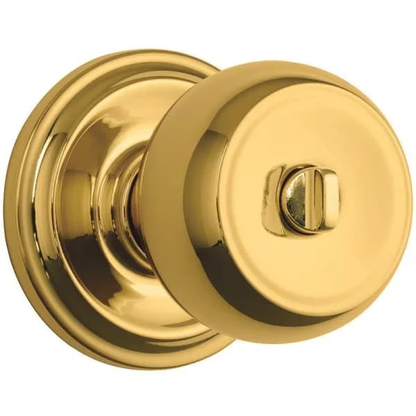 Brinks Push Pull Rotate Privacy Door Knob, Polished Brass, ANSI Grade 2