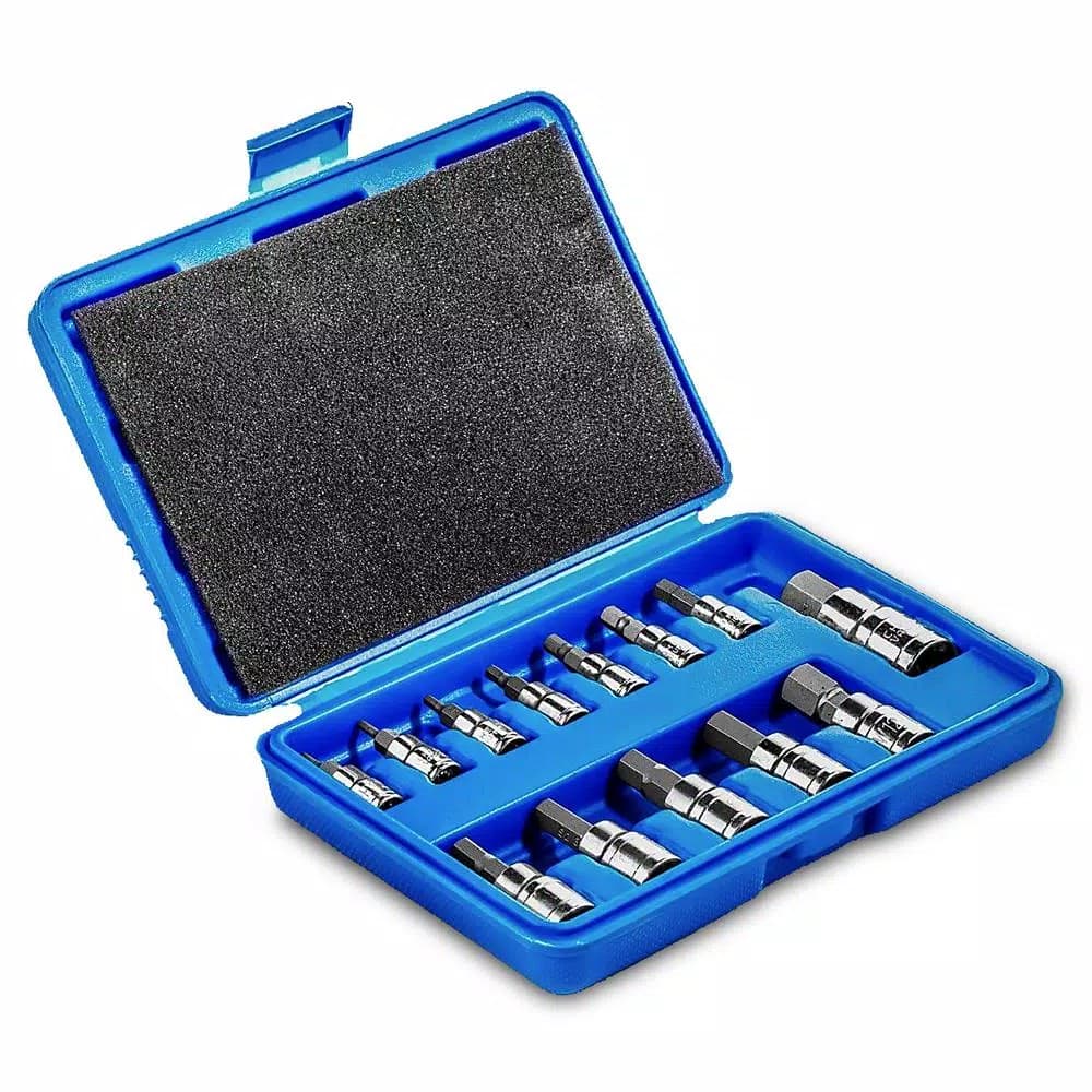Stark Metric MM Pro-Grade 13-Piece Hex Bit Socket Set, S2 Steel & Cr-V Alloy